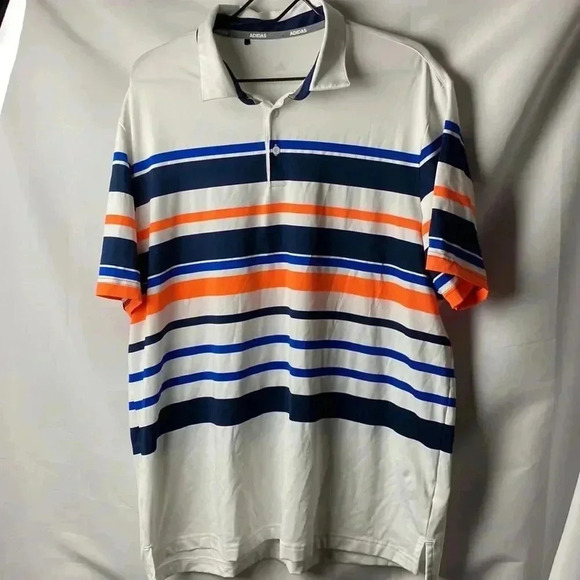 ADIDAS MENS XL POLO ATHLETIC SHIRT POLYESTER SPANDEX BLEND GOOD CLEAN CONDITION - Picture 2 of 12